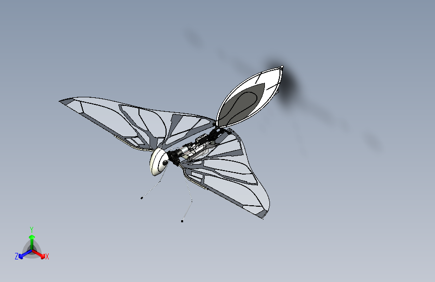 法国MetaFly仿生鸟1比1测绘三维SW模型solidworks图纸建模3D资料