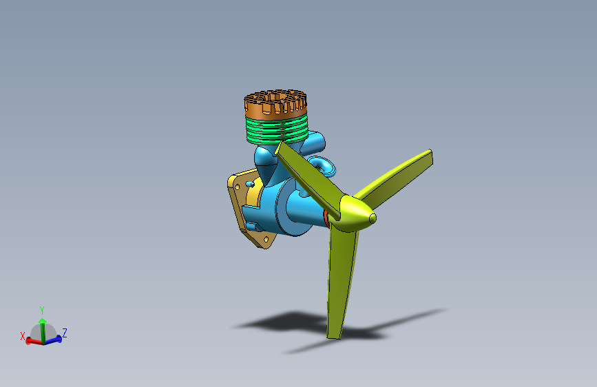 643399-飞机螺旋桨及发动机机构模型及运动仿真  160