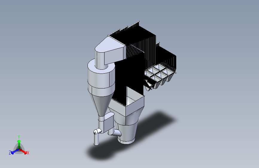 马萨诸塞州纸浆厂焚烧锅炉型号3D 主视图