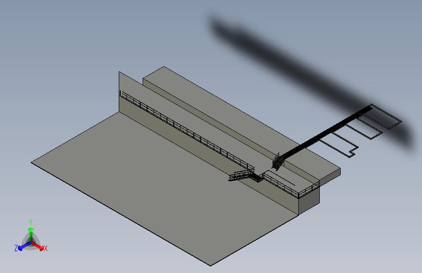 金属楼梯和栏杆组合