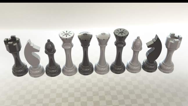 国际象棋套装 - 高质量渲染（仅限视觉模型）