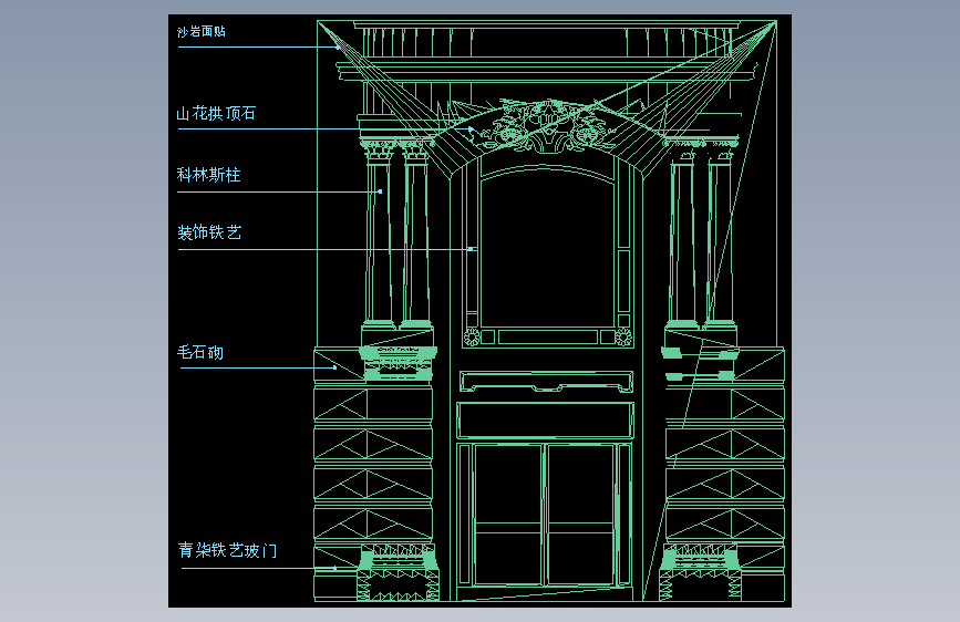 大门图纸cad素材
