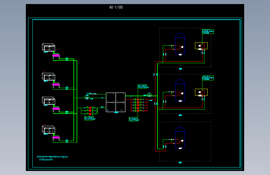 某地区工业空压机余热回收利用系统设计参考CAD图