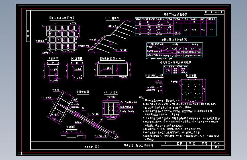 详图设计_高速公路路基锚杆框架防护设计图CAD（dwg格式，可编辑）