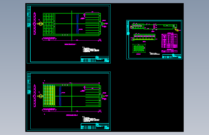 折板絮凝池平面CAD套图