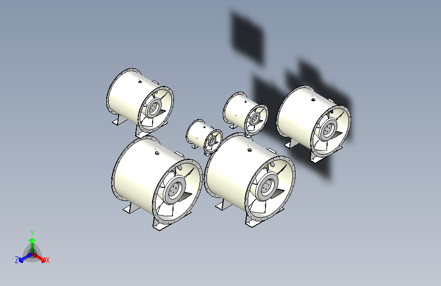 6款SDF系列隧道轴流风机模型
