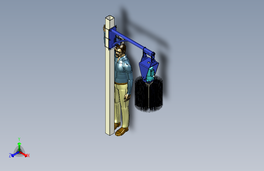 摆动式旋转牛体刷