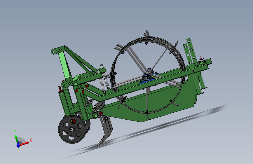 轮齿式残膜回收机设计SolidWorks三维模型
