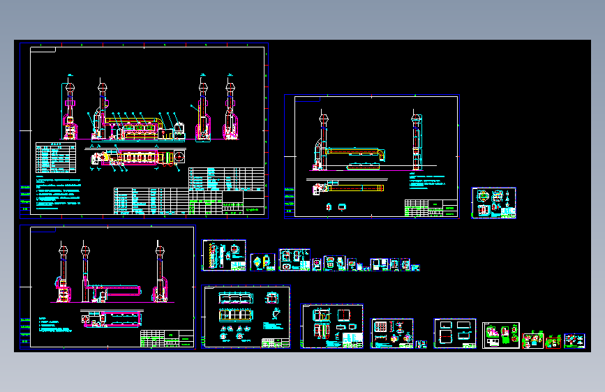 4万风量VOCs废气处理装置之活性炭吸附脱附+催化燃烧装置CAD图纸