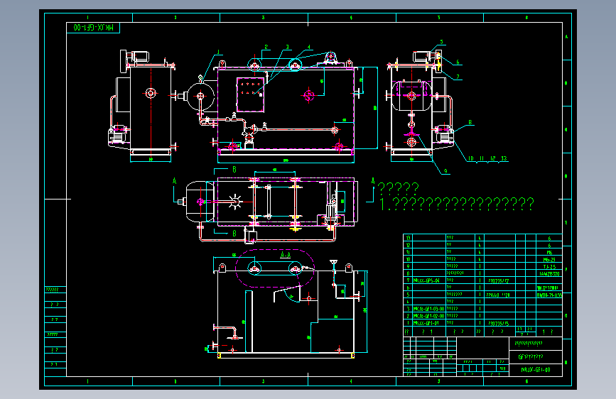 1吨每小时溶气气浮机设备装置图纸
