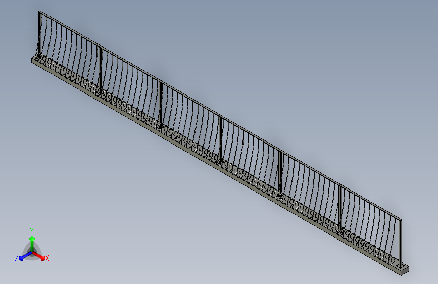 栏杆铁艺带12毫米圆形护柱，螺纹为螺旋形。