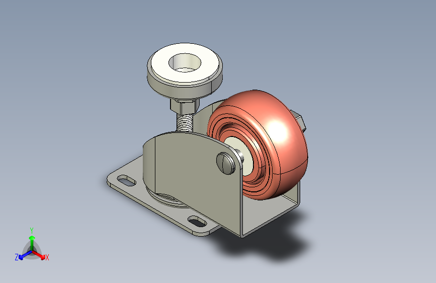 3in平板万向可调脚轮（设计用）.stp