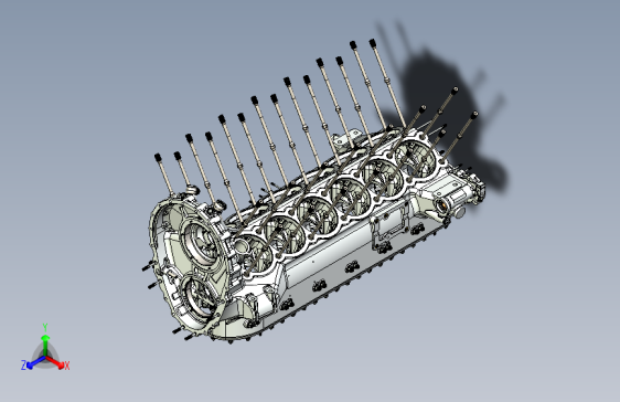 V12缸-1650-7 Merlin 上曲轴箱组件--sw stp igs