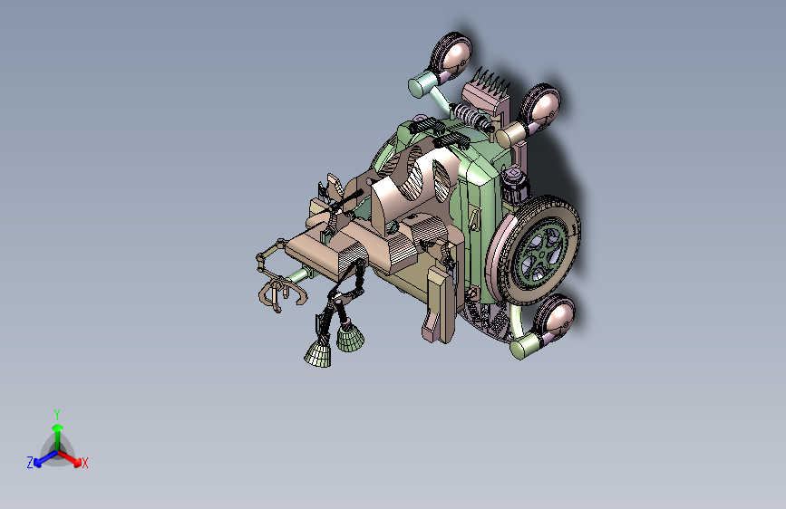 modvic-steampunk-轮椅-1831--模型格式为 stp
