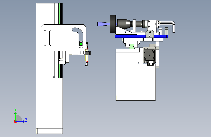 90度翻转检测模组3D数模图纸 Solidworks设计 附STEP 左侧视图