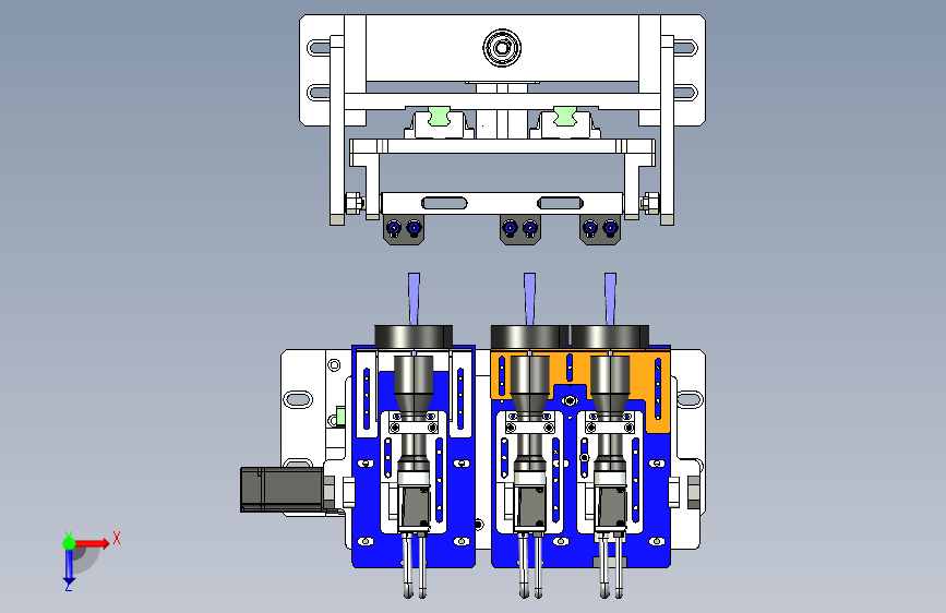 90度翻转检测模组3D数模图纸 Solidworks设计 附STEP 俯视图