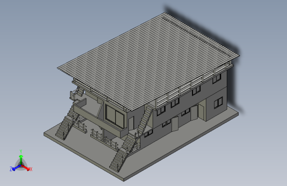3d House plan二层别墅模型3D图纸 Solidworks设计 附STEP