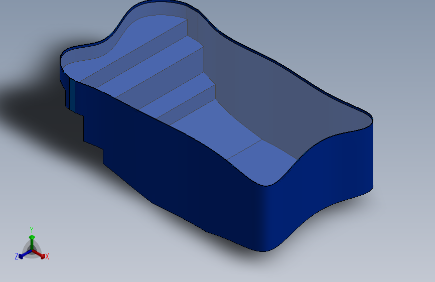 圆形游泳池设计 玻璃钢内衬设计 1 3D CAD模型