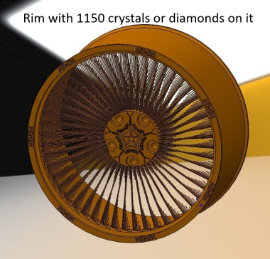 带1150颗水晶或钻石的边缘轮毂