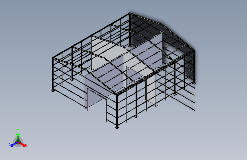 一个12米 x 10米的机库结构