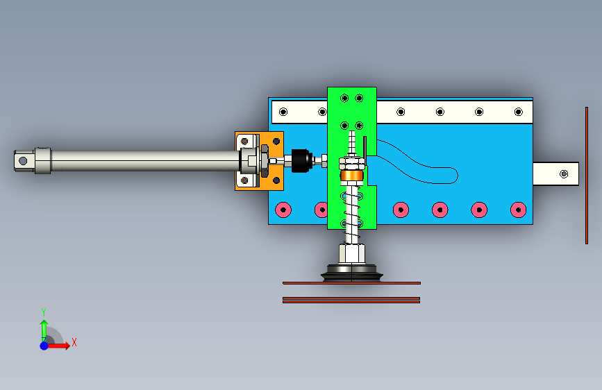 吸附式90度翻转机构3D数模图纸 Solidworks设计 附STEP 正面视图