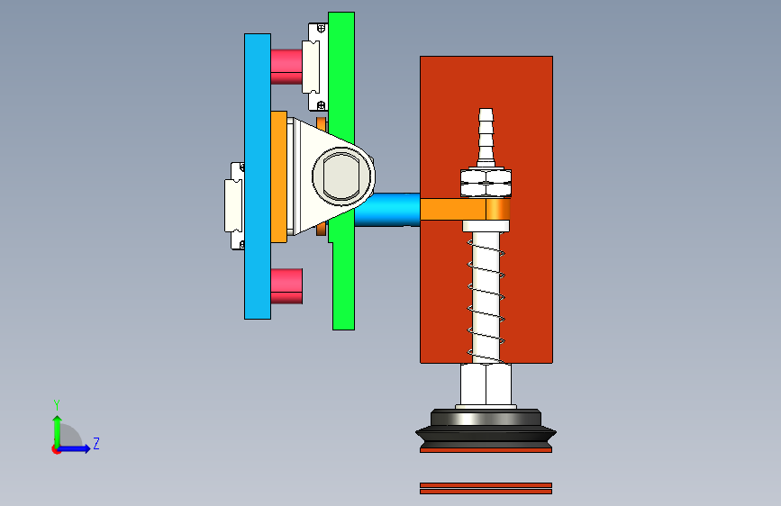 吸附式90度翻转机构3D数模图纸 Solidworks设计 附STEP 左侧视图