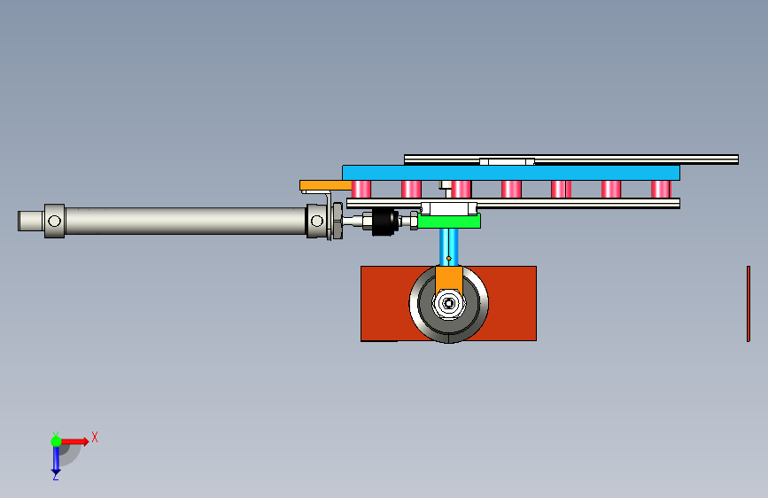 吸附式90度翻转机构3D数模图纸 Solidworks设计 附STEP 俯视图