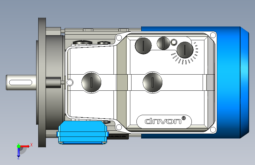 Motovario摩多利电机减速机DV123-G1-0075S-ISI-NO-TB090S-B5-FM_D-EMB5-IC411_20024X50NONONO-STD-_ 俯视图