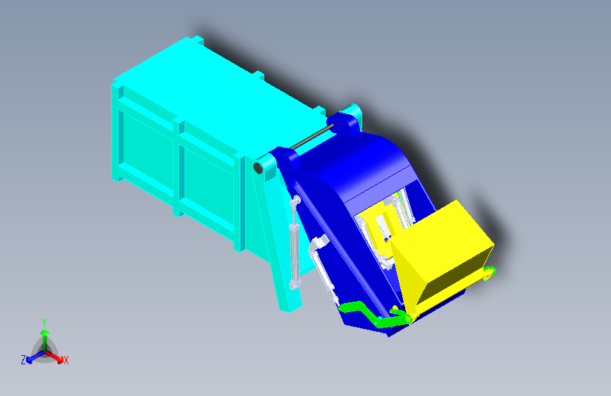 垃圾车压缩机构的设计三维