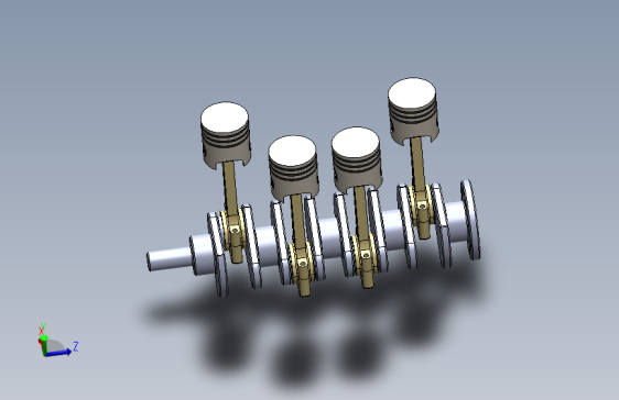 气缸发动机组件（曲轴、连杆和活塞）