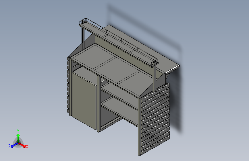 组装露台吧台，带不锈钢桌子和架子
