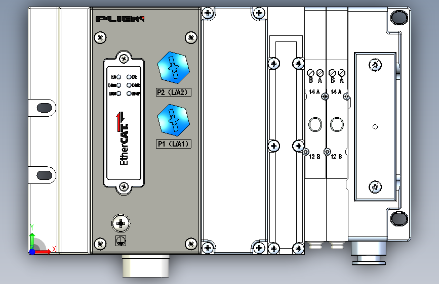 SVTL系列阀岛_SVTL-EC-2A-OO 正面视图