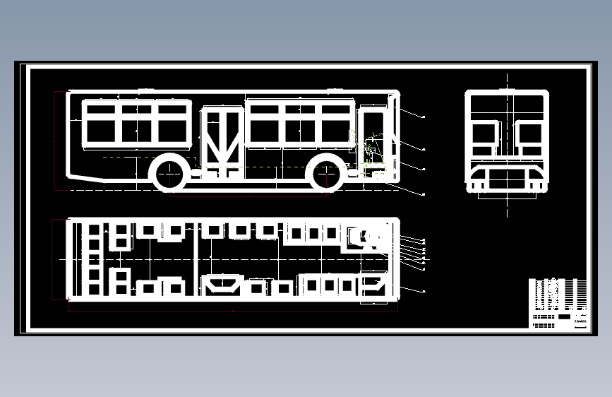 RL6100混合动力城市客车总布置设计MF88125