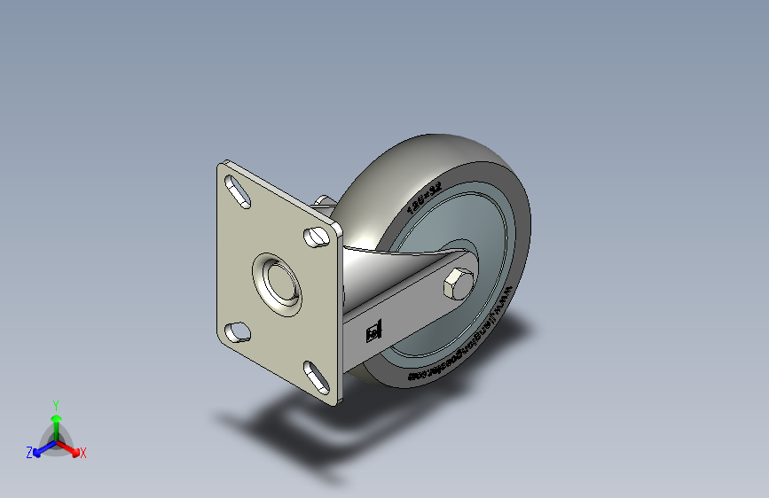 塑芯TPR边刹轮02底板脚轮_5