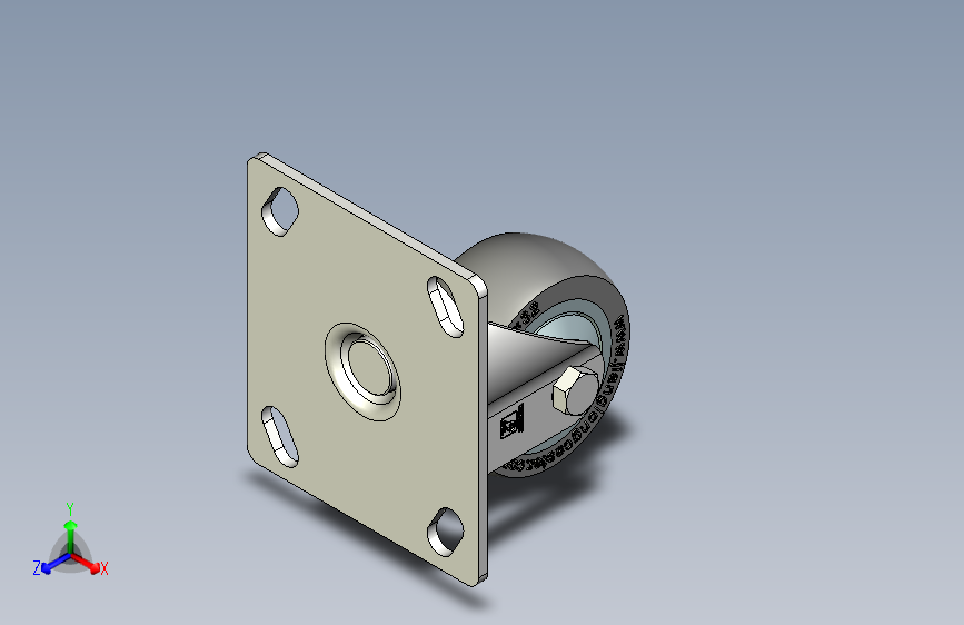 塑芯TPR活动轮03底板脚轮_3
