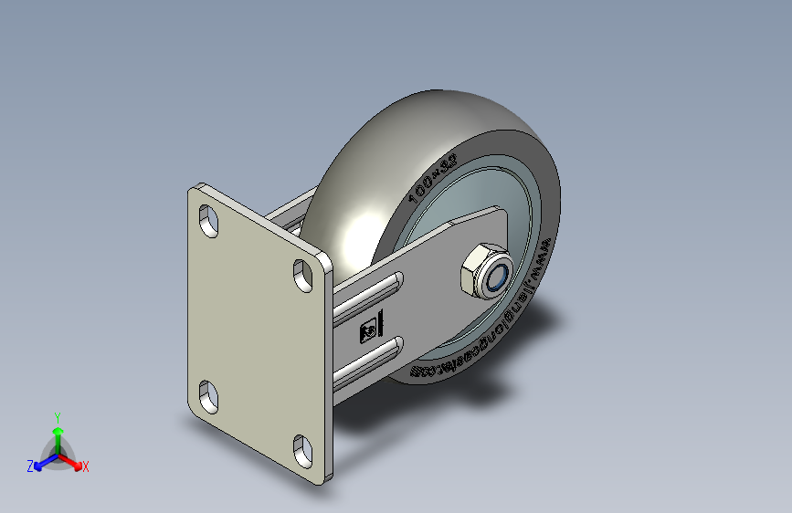 塑芯TPR焊接固定轮01底板脚轮_4
