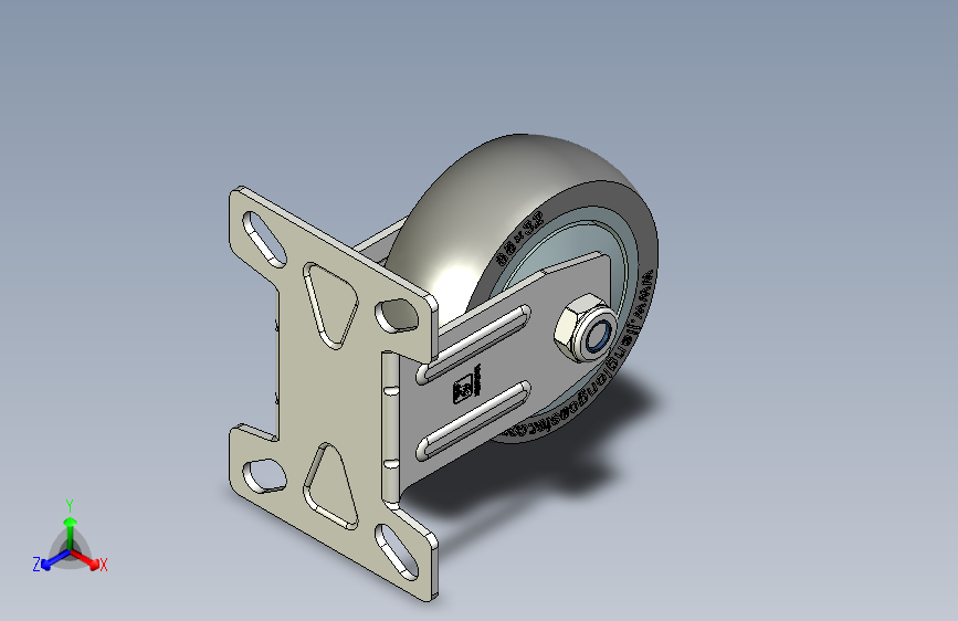 塑芯TPR一体固定轮02底板脚轮_3.5