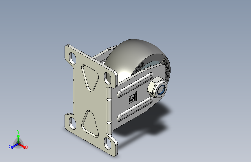 塑芯TPR一体固定轮01底板脚轮_2.5