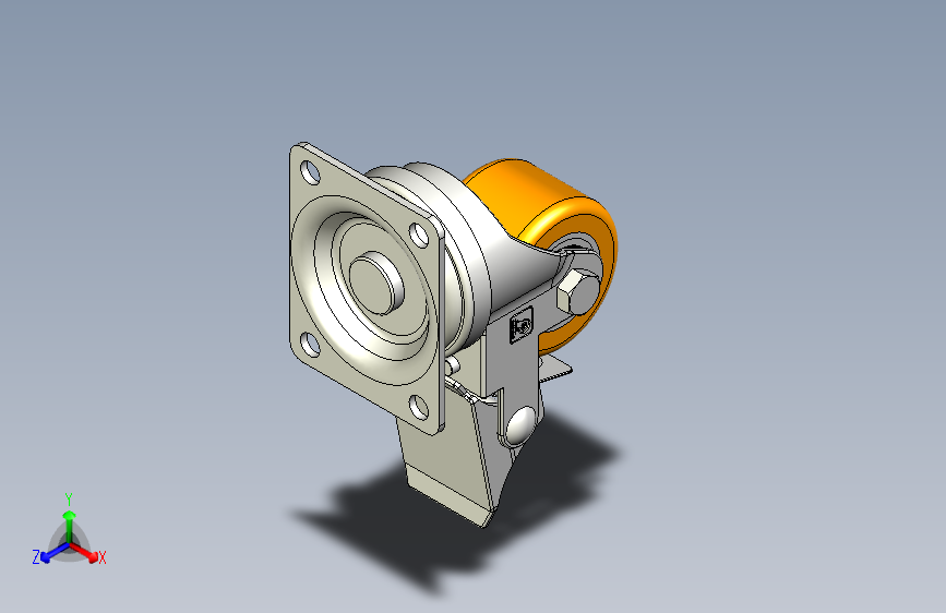 30系列PU平底刹车轮_40