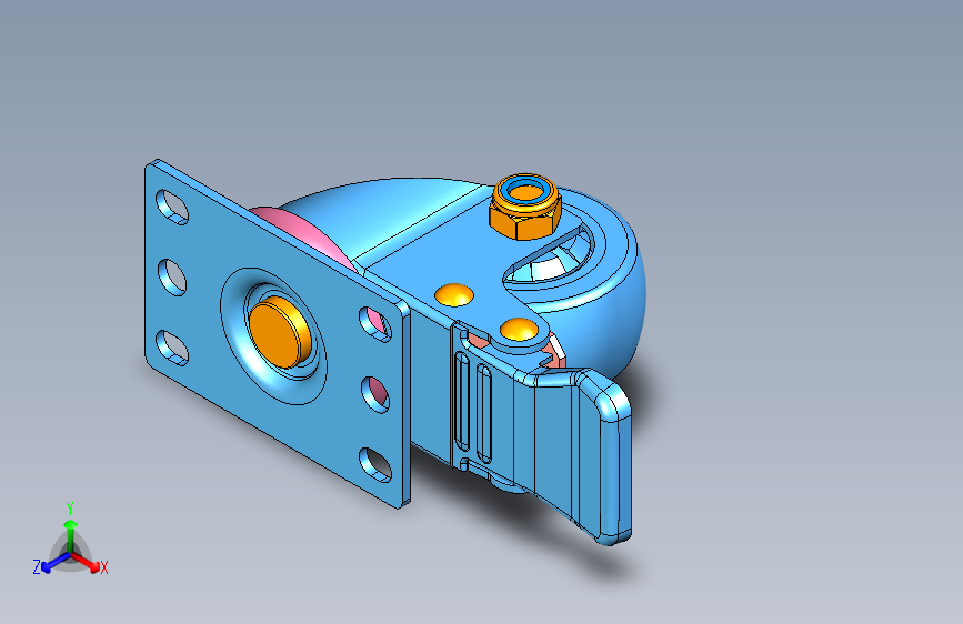 SS42系列（不锈钢304）中型TPR双刹脚轮_2.5寸双刹
