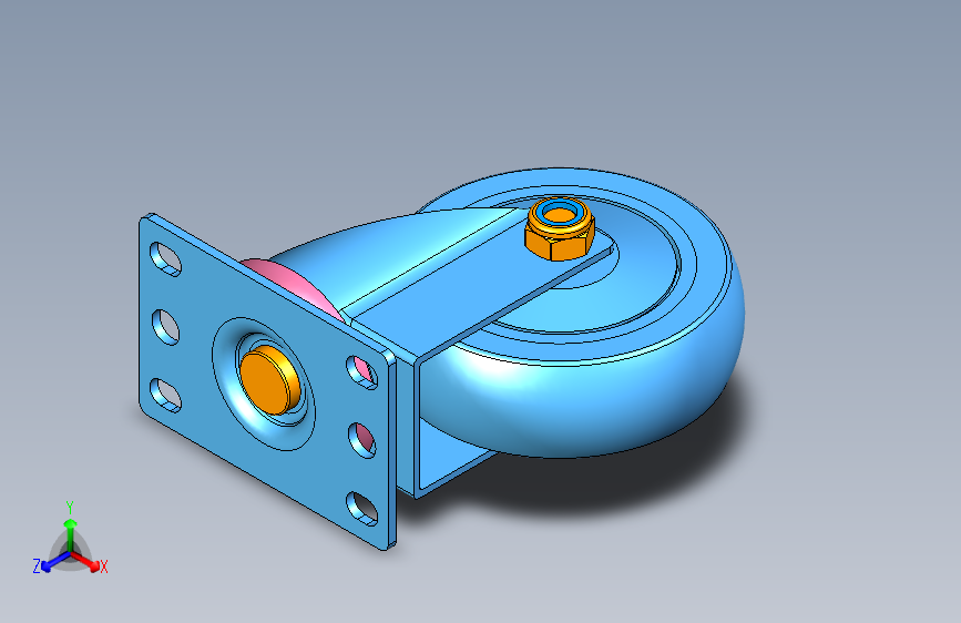 SS42系列（不锈钢304）中型TPR活动脚轮_4寸固定