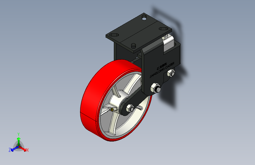 10x3超重型减震固定轮