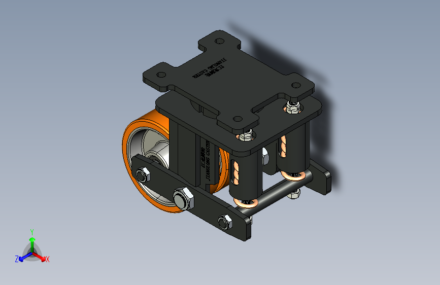 8x3双孖减震脚轮（3吨载重）