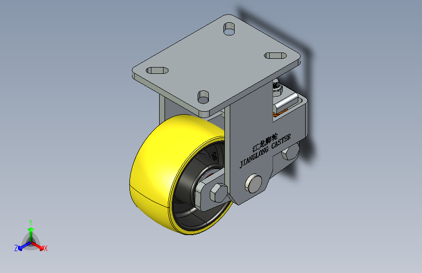 6x3超重型（1500kgs减震固定脚轮）