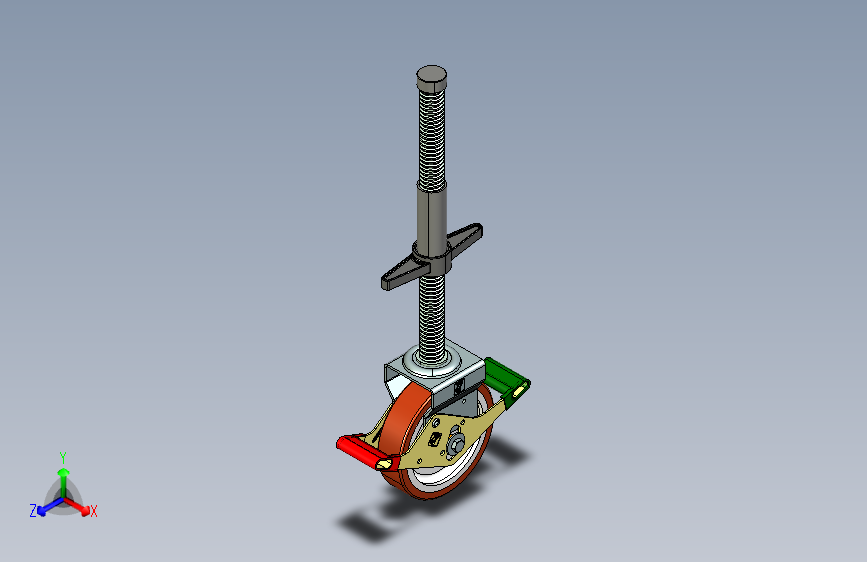 尼龙PU欧式鹰架轮（长杆）脚轮_8×2