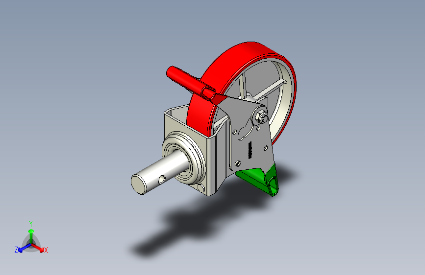 尼龙PU欧式鹰架轮（短杆）脚轮_8×2