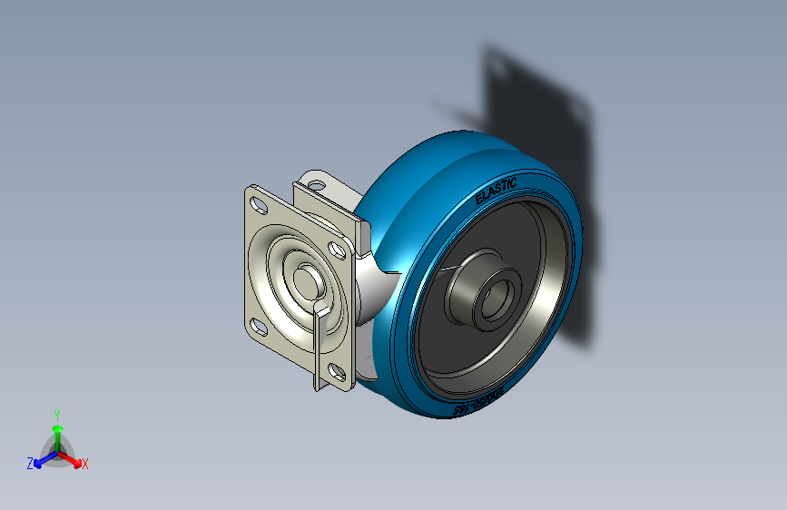 工业弹力轮刹车轮脚轮_8×2活动