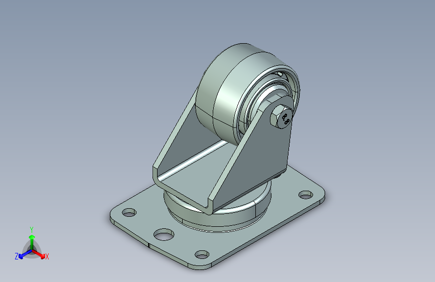 E2822-02-NY（58mm-轮子96mm总高机场轮）脚轮_58
