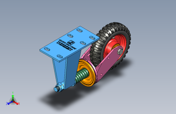 铁皮烽火V型架活动门轮脚轮_8×2