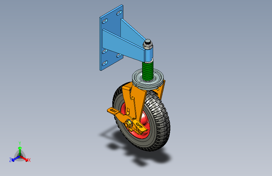 铁皮烽火V型架边刹门轮脚轮_8×2